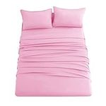 Ghooss Pink Bed Sheet Set with Deep