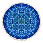 Terafeels Washable Rug Small Round Rug 3' Boho Blue Bathroom Rug with Washable Mandala Circle Mat Soft Non-Slip Cute Circular Throw Rug for Sink Powder Room Kids Room Nursery Entryway 90 cm, 298090