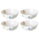 Lenox 880121 Butterfly Meadow All Purpose Bowls (Set of 4), Porcelain, Multicolor