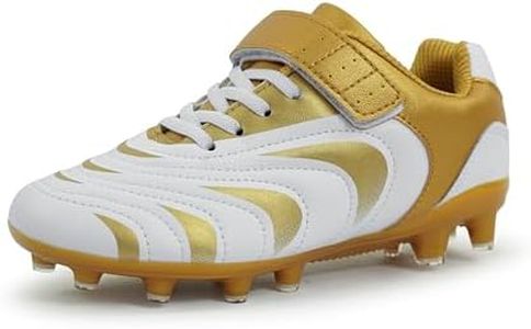 BomKinta Kids Soccer Shoes for Boys Girls Football Cleats Youth Baseball Shoe Gold Size 4 M US Big Kid