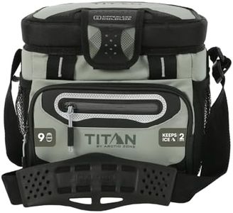 Titan by Arctic Zone 9 Can Zipperless Soft Cooler with HardBody Liner, Seagrass