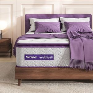 Sersper King Mattress 12 Inch, King Size Memory Foam Mattress Hybrid Mattress, Medium Firm Pillow Top Mattress, 5-Zone Pocket Innersprings Motion Isolation, Provides Pressure Relief