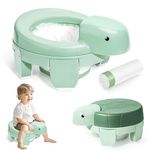 FALUCKYY Travel Potty for Toddlers 4 in 1 Portable Potty Reusable Carry Potty Travel Foldable Potty Training Toilet Seat with 20pcs Storage Bags (Green)