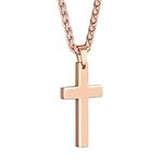PROSTEEL Rose Gold Color Cross Necklace Christian Jewelry Gift