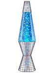 Lava Original Lamp 14.5'' Disco Fever Reflective Base - Silver Glitter and Blue Liquid - Home Décor Motion Lamp - 2016