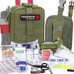 TOUROAM IFAK First Aid Kit, Trauma Kit Molle Tactical Emergency First Aid Kit Survival Military, Rip-Away Field Dressing Kit for Camping Hiking Bug Out