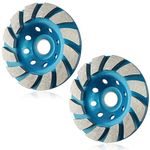 AOKLIT 4.5 Inch Concrete Grinding Wheel 4 1/2 Inch for Angle Grinder,2 Pcs 12-Segment Diamond Cup Grinder Wheel for Grinding and Polishing Stone Concrete Surface, Stones, Cement, Marble