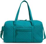 Vera Bradley Women's Cotton Large Travel Duffel Bag, Forever Green - Recycled Cotton, One Size