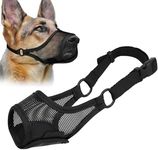 LUCKYPAW Dog Muzzle, Mesh Dog Muzzle for Large Medium Small Dogs, Soft Muzzles for Biting Chewing Fierce Barking, Breathable Muzzle with Adjustable Strap for Training (Black, L(Snout:9.75"-11"))