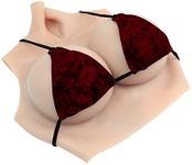 ROANYER Silicone Breast Forms East West Shape Fake Boobs C-H Cup Artificial Breastplate for Crossdresser Transgender Cosplay Drag Queen Costumes (Natural, C cup)