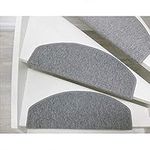 uyoyous 15pcs Stair Treads Non-slip Step Carpet Mats 24x65CM Stair Carpet Pads Grey Step Staircase Floor Mat Indoor Stair Protector Pads