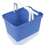 Kuber Industries Basket | Plastic Storage Basket for Fruits | Storage Basket for Picnic | Storage Basket for Kitchen | Stationery Storage Basket | FLORA-222 | Blue