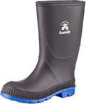 Kamik Kids' Stomp Rain Boot, Charcoal/Blue, 4 M US Big Kid