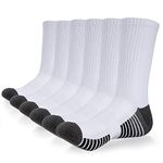 coskefy Cotton Sports Socks Cushioned Running Socks Trainer Socks for Men Women Walking Hiking Trekking Socks (6 Pairs/ 4 Pairs), 6 Pairs x white (A), 3-5 UK