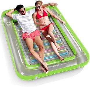 Inflatable Tanning Pool Lounger Float - Jasonwell 4 in 1 Sun Tan Tub Sunbathing Pool Lounge Raft Floatie Toys Water Filled Tanning Bed Mat Pad for Adult Blow Up Kiddie Pools Kids Ball Pit (LG,XL)