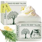 Beef Tallow, Tallow Face Moisturizer, Beef Tallow Skincare, Unscented 100% Organic Beef Tallow Blam Grass Fed Finished Whipped Tallow Face Cream Moisturizer Body Lotion Skin Care for Sensitive Skin