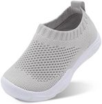 Toddler Boys and Girls Shoes Slip on Kids Knit Sneakers with Non-Slip Sole Grey 7 Toddler