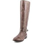 Marc Fisher Women's Aysha Leather Knee High Riding Boot, Dark Brown, Size 6.0