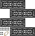 Yesland 4 Pack Rubber Stair Treads - 29.5 x 10 Inch Outdoor Stair Treads with Scroll Pattern Design Black Outdoor Step Mats - Anti Slip Tread Mat for Stairs