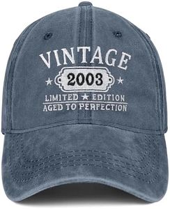 21st Birthday Gifts for Her Him Vintage 2003 Hats Turning 21 Gift Ideas for Men Women Black Hat (Blue), Blue, One Size