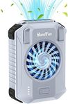 10000mAh Portable Waist Fan - 3 Speeds Strong Airflow Portable Fan Rechargeable, Hands-Free Hanging Neck Fan, Wearable Personal Clip on Shirt Belt Fans for Outdoor, Jobsite, Farms, Traveling, Fishing