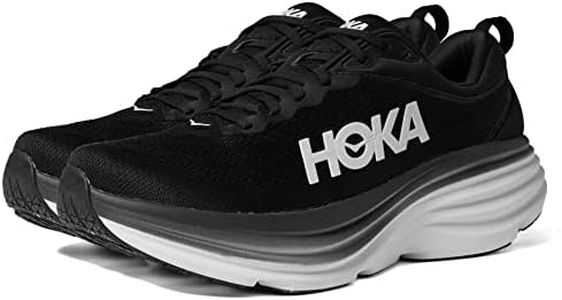 HOKA ONE ONE Homme Bondi 8 Wide Running Shoes, Black/White, 44 2/3 EU