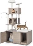 Tangkula Cat Tree with Litter Box E