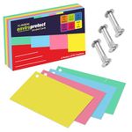 PG Creations Pre Punched Unruled Index Flash Cards with Binder Pins, Blank Plain, 3x5 Inch, Medium Size, 225 Gsm Cardstock, Multicolour, Pack of 640 Sheets with 12 Pins