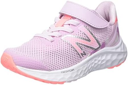 New Balance Girl's Fresh Foam Arishi V4 Bungee Lace Sneaker, Pink, 13 US