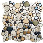 Parrotile Pebble Shower Floor Tile Bathroom Beige Wall Backsplash Mosaic Tiles (5 Sheets)