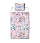 Paw Patrol Single Duvet Cover, Sleepover Design | Pink Reversible 2 Sided Bedding Duvet Cover Official Merchandise, Pillow Case Included