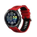 kwmobile Strap Compatible with Garmin Forerunner 965/955 / 945/745 Strap - Replacement Silicone Watch Band - Red/Black