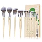 Jessup Vegan Makeup Brushes Set Premium Make up Brush Synthetic Powder Foundation Highlight Concealer Eyeshadow Blending Eyebrow Liner Spoolie Brush Set Burlywood 12pcs T327