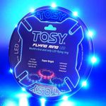 TOSY Flying Ring - 12 LEDs, Super Bright, Very Soft & Phosphorescent Rim, Auto Light Up, Safe, Waterproof, Lightweight frisbee, Cool Fun Christmas & Outdoor/Indoor Gift Toy for Boys/Girls/Kids