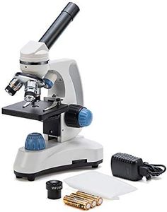 SWIFT SW150 Compound Monocular Student Microscope with 40X-1000X Magnification, Glass Optics, Extra 25X Widefield Eyepiece, Coarse and Fine Focusing, Dual Illumination, and Cordless Capability
