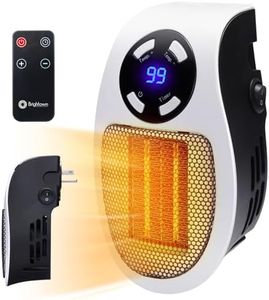 Space Heater 450W Programmable Wall Outlet Safe and Quiet Electric Heaters with remote control, LED Display, Adjustable Thermostat, Timer and Overheat Protection Portable Heater for Office Room