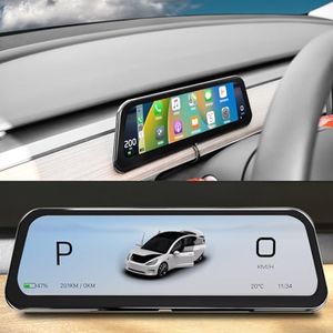 Heads Up Dispaly for Tesla Model Y (2019-2024) & Model 3 (2017-2023) - 9.66" Wireless CarPlay Android Auto, Blind Spot, Anti-Glare Screen