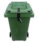 Wheelie Bin Lid Strap Lock NO Drilling, New Model, NO GLUEING - Easy FIT, Complete with Padlock to Lock The Lid - Stop Identity Theft, Prevent People Filling Your Dustbin, Heavy Duty