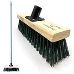 11.5" Sweeping Brush Outdoor Broom − Garden Heavy Duty Yard with Stiff PVC Bristles and 120cm Metal Handle