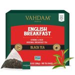 VAHDAM, English Breakfast Black Tea Bags (100 Count) High Caffeine | Strong, Robust & Flavoury | Pyramid Tea Bags | Full Bodied Black Tea Leaves