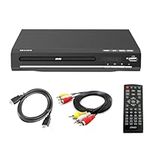 KCR DVD Player for TV, DVD/CD/MP3/AVI with USB port, HDMI and AV output (HDMI and AV cable included), Remote Control,Region Free,Black