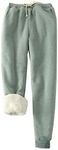 FACDIBY Women's Sweatpants Sherpa Lined Winter Warm Athletic Jogger Fleece Pants(Green,XXL)