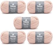Patons Classic Wool Peach Blush Yarn - 5 Pack of 3.5oz/100g - Wool - 4 Medium - 210 Yards - Knitting, Crocheting & Crafts