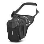 flintronic Leg Bag, Motorcycle Leg Bag, EVA Hardshell Durable Hiking Waist Pack, with Headphone Jack, Waterproof Multi-Function Sports Hip Bag for Men Women Cycling Running Traveling and Fishing