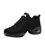 Womens Mesh Split-Sole Jazz Shoes Comfortable Dance Sneakers Lady High Arch Air Cushion Modern Dance Shoes Athletic Walking Sneakers Black 40