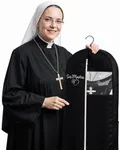 Personalized Garment bag for Hanging Clothes - Embroidered Name Garment Holder With 2 Mesh Pockets for Priest and Nun Robes - Ideal for Clergy Outfits, Uniform Cover Bag with Carry Handle - Black