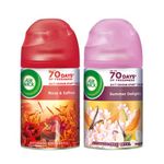 Airwick Freshmatic Automatic Room Freshener Refills Super Saver Pack | Pack of 2 Premium Assorted Fragrances (Summer Delight & Rose & Saffron)