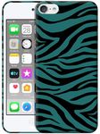 GlamCase for iPod Touch 7th / 6th / 5th Generation - Zebra Teal Print Pattern Design Printed Slim & Sleek Cute Plastic Hard Snap on Protective Designer Back Case/Cover for iPod Touch 7/6 / 5