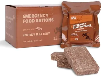 Emergency Food Bars - Chocolate Hardtack, Mre Meals Military 2025, Long Shelf Life, Emergency Meals Ration Bars, Emergency Supplies for Disaster Preparedness, 12 Count
