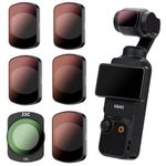 JJC 6-Pack Magnetic ND Filter & CPL Filter Set for DJI OSMO Pocket 3 Creator Combo, ND8 ND16 ND32 ND64 ND256 Neutral Density & Circular Polarizing Filter, Multi-Coated HD Optical Glass Aluminum Frame